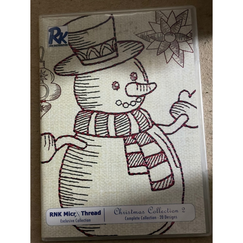 RNK Micro Thread Christmas Collection 2 Machine Embroidery Designs 20 Designs CD